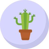 Kaktus Glyphe eben Blase Symbol vektor