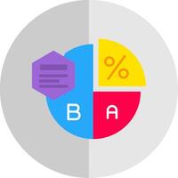 Kuchen Diagramm eben Rahmen Symbol vektor