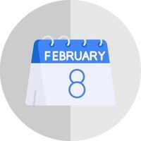 8 .. von Februar eben Rahmen Symbol vektor