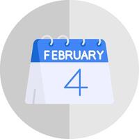 4:e av februari platt skala ikon vektor