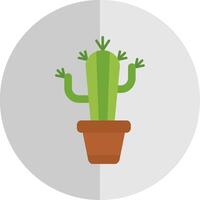 kaktus platt skala ikon vektor