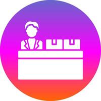 Check-In Glyphe Gradient Kreis Symbol vektor