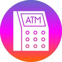 Geldautomat Maschine Glyphe Gradient Kreis Symbol vektor