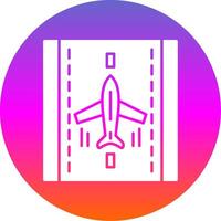 Landung Flugzeug Glyphe Gradient Kreis Symbol vektor