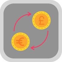 valuta utbyta platt runda hörn ikon vektor