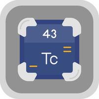 teknetium platt runda hörn ikon vektor