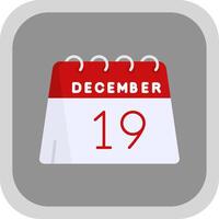 19:e av december platt runda hörn ikon vektor