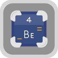 Beryllium eben runden Ecke Symbol vektor