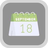 18: e av september platt runda hörn ikon vektor
