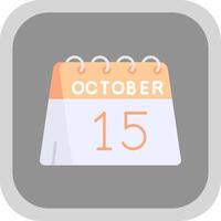 15:e av oktober platt runda hörn ikon vektor