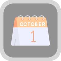 1:a av oktober platt runda hörn ikon vektor