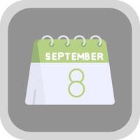 8:e av september platt runda hörn ikon vektor