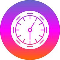 Mauer Uhr Glyphe Gradient Kreis Symbol vektor