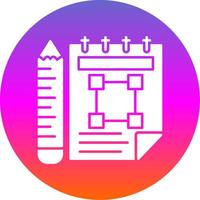 Skizzenbuch Glyphe Gradient Kreis Symbol vektor