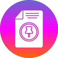 Papier Clip Glyphe Gradient Kreis Symbol vektor