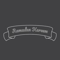 isoliert Band mit Text zum Ramadan karem. Vektor Illustration Banner im schwarz und Weiß oder Graustufen Farbe Hintergrund.