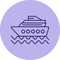 Kreuzfahrt Schiff Linie Kreis Mehrfarbig Symbol vektor