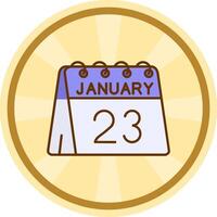 23: e av januari komisk cirkel ikon vektor