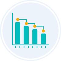 Bar Graph Glyphe zwei Farbe Kreis Symbol vektor