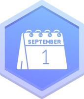 1 von September Polygon Symbol vektor