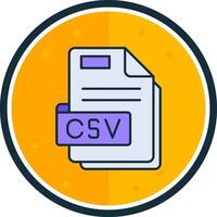 csv gefüllt Vers Symbol vektor