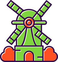 Windmühle gefüllt Symbol vektor