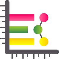 bar Diagram platt lutning ikon vektor
