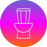 toalett linje lutning cirkel ikon vektor
