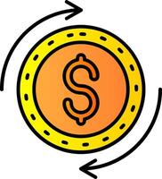 Dollar gefüllt Gradient Symbol vektor