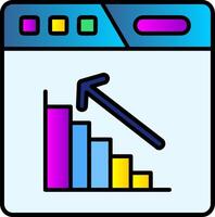 Bar Diagramm gefüllt Gradient Symbol vektor