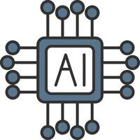 ai Linie gefüllt Licht Symbol vektor