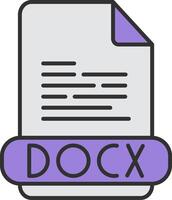 docx Linie gefüllt Licht Symbol vektor