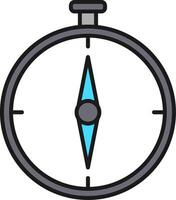 Kompass Linie gefüllt Licht Symbol vektor