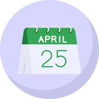 25:e av april glyf platt bubbla ikon vektor