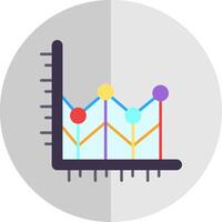 Linie Diagramm eben Rahmen Symbol vektor