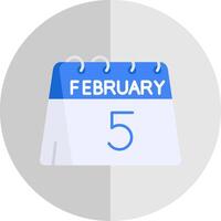 5:e av februari platt skala ikon vektor