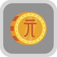 ny taiwan dollar platt runda hörn ikon vektor