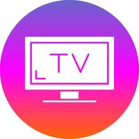 TV glyf lutning cirkel ikon vektor