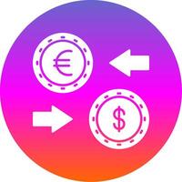 valuta utbyta glyf lutning cirkel ikon vektor