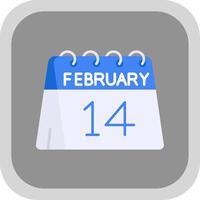 14 .. von Februar eben runden Ecke Symbol vektor