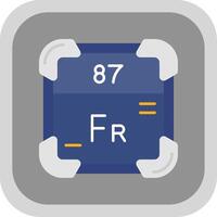 francium platt runda hörn ikon vektor