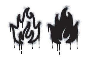 spray graffiti brand tecken målad svart på vit. symbol av flamma. isolerat på vit bakgrund. vektor illustration