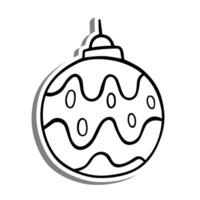 Vinka jul struntsak översikt på vit silhuett och grå skugga. hand dragen tecknad serie stil. vektor illustration för dekorera och några design.