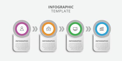 Geschäft Infografik Vorlage kreativ Design 4 Schritt mit Symbol vektor