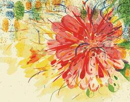 abstrakt Blume Kunst Hintergrund Design durch Hand Aquarell Gemälde auf Papier. vektor