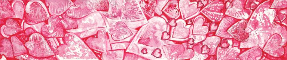 Valentinstag Tag Liebe Herz Banner Hintergrund Design durch Hand Aquarell Gemälde auf Papier. vektor
