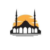 Moschee Logo Design mit islamisch kreativ Konzept Prämie Vektor