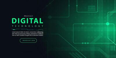 teknologi digital trogen internet nätverk förbindelse svart grön bakgrund, blå abstrakt cyber information kommunikation, ai stor data vetenskap, innovation framtida tech linje illustration vektor 3d