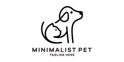 Logo Design zum Kommunikation im das bilden von ein Tier Haustier zwischen ein Hund und ein Katze. vektor