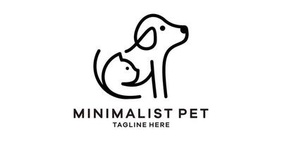 logotyp design för kommunikation i de form av ett djur- sällskapsdjur mellan en hund och en katt. vektor